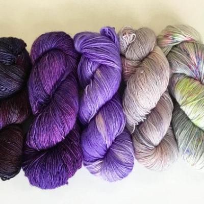 5 skein set: Purple Prism